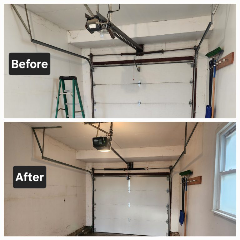 Garage Door Repair Services - new single garage door installation and new opener liftmaster